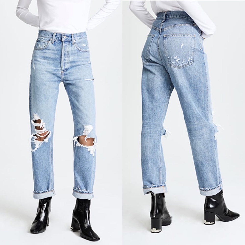 AGOLDE '90s Fit Loose Fit Jeans in Fall Out Ripped Baggy Wide Leg